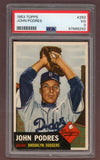 1953 Topps Baseball #263 Johnny Podres Dodgers PSA 3 VG 517716