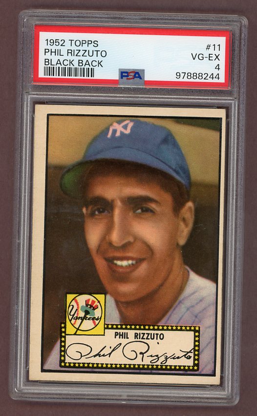 1952 Topps Baseball #011 Phil Rizzuto Yankees PSA 4 VG-EX Black 517721