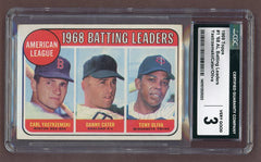 1969 Topps Baseball #001 A.L. Batting Leaders Yastrzemski CGC 3 VG 517747