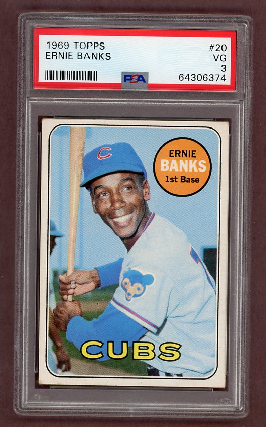 1969 Topps Baseball #020 Ernie Banks Cubs PSA 3 VG 517756