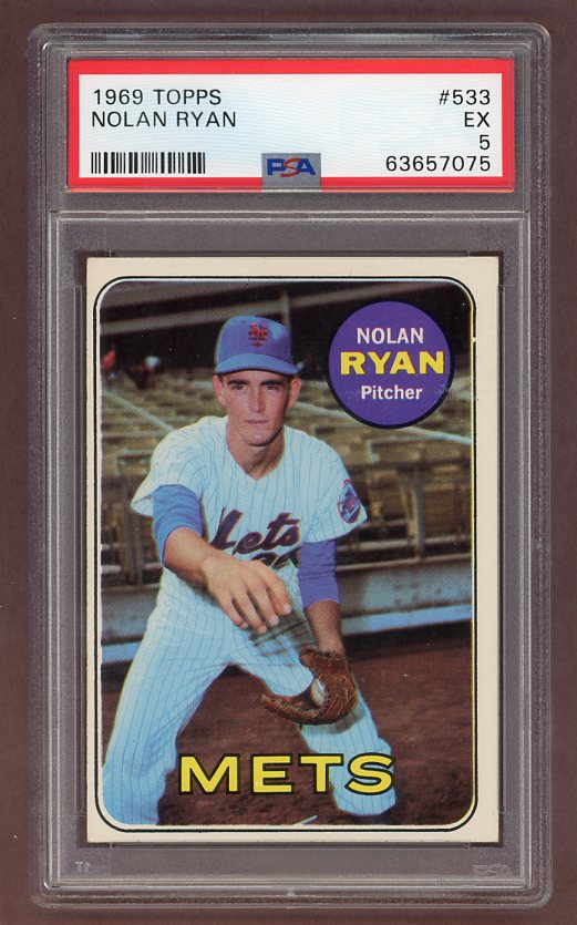 1969 Topps Baseball #533 Nolan Ryan Mets PSA 5 EX 517757