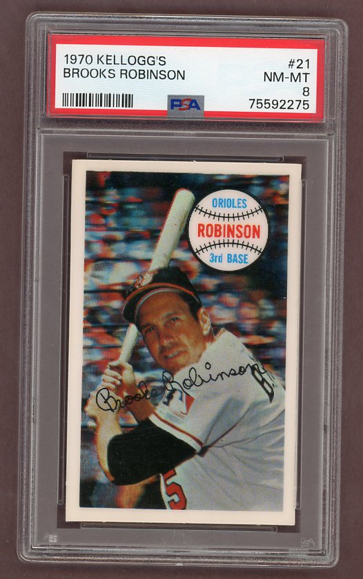 1970 Kelloggs Baseball #021 Brooks Robinson Orioles PSA 8 NM/MT 517772