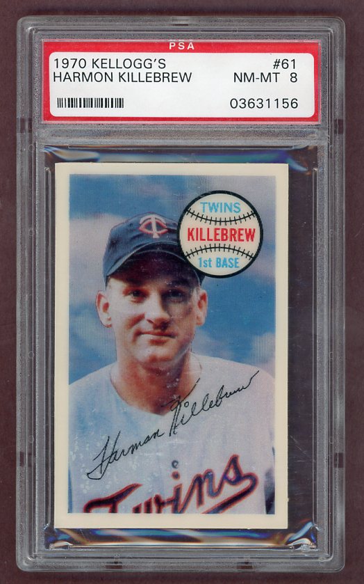 1970 Kelloggs Baseball #061 Harmon Killebrew Twins PSA 8 NM/MT 517775