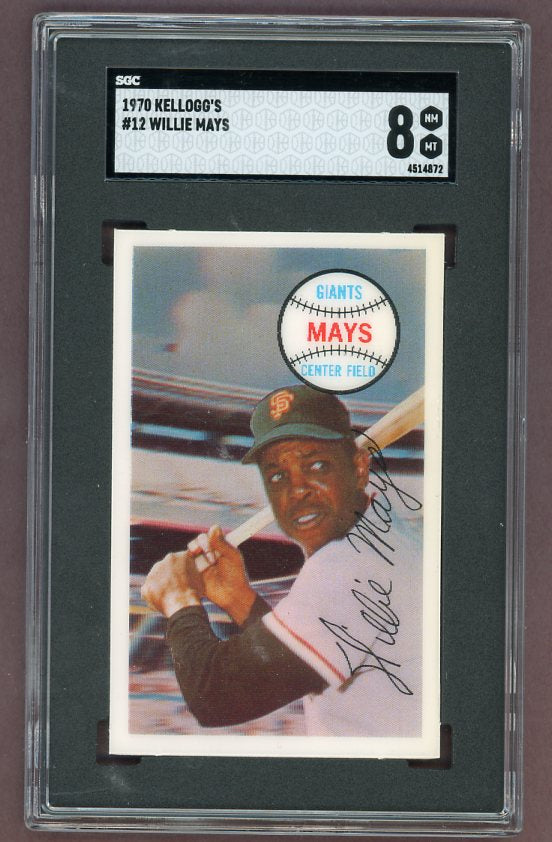 1970 Kelloggs Baseball #012 Willie Mays Giants SGC 8 NM/MT 517778