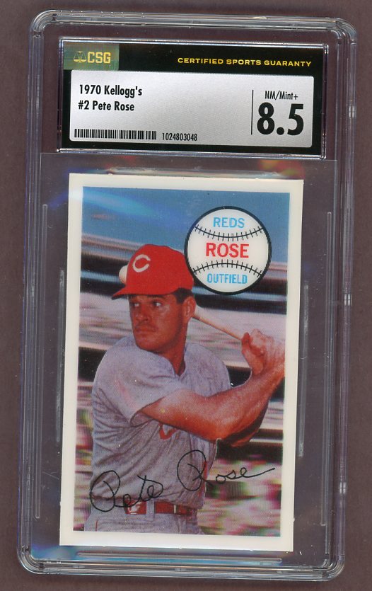 1970 Kelloggs Baseball #002 Pete Rose Reds CSG 8.5 NM/MT+ 517780