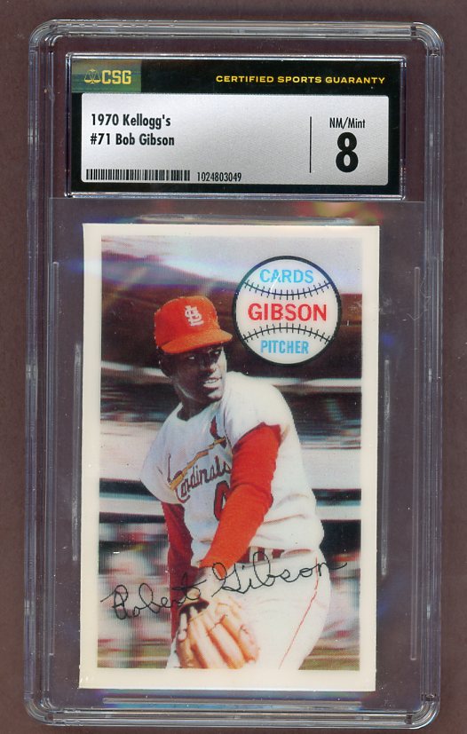 1970 Kelloggs Baseball #071 Bob Gibson Cardinals CSG 8 NM/MT 517781