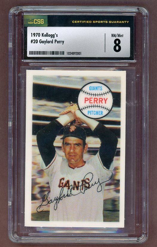 1970 Kelloggs Baseball #020 Gaylord Perry Giants CSG 8 NM/MT 517785