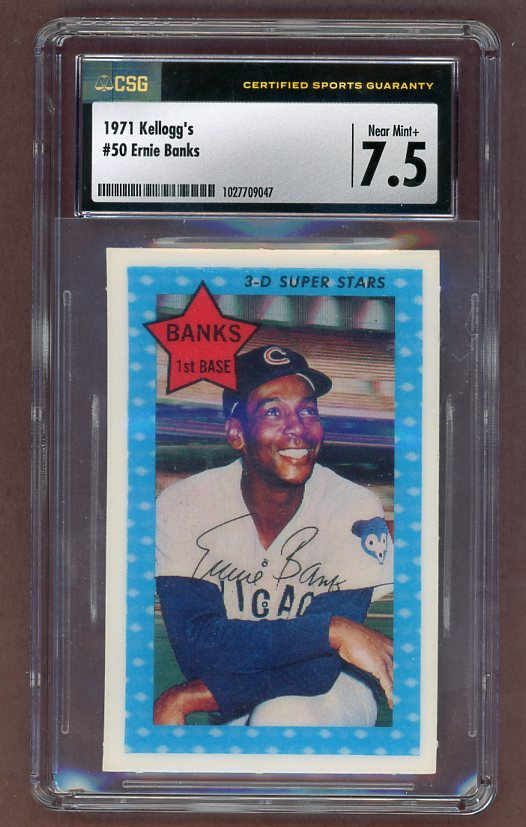 1971 Kelloggs Baseball #050 Ernie Banks Cubs CSG 7.5 NM+ 517797