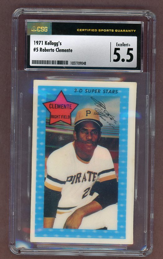 1971 Kelloggs Baseball #005 Roberto Clemente Pirates CSG 5.5 EX+ 517798