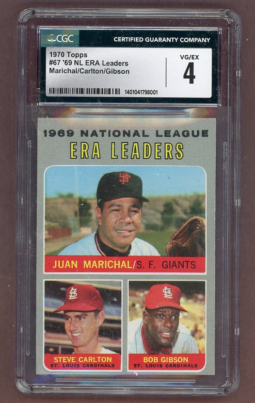 1970 Topps Baseball #067 N.L. ERA Leaders Bob Gibson CGC 4 VG-EX 517803