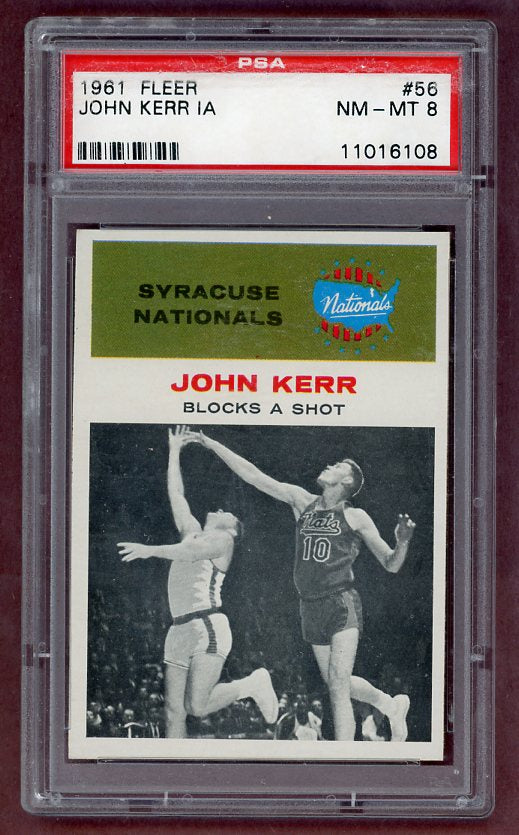 1961 Fleer Basketball #056 John Kerr IA Nationals PSA 8 NM/MT 517810