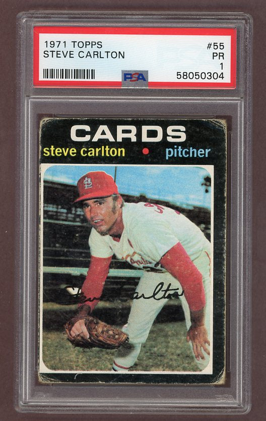 1971 Topps Baseball #055 Steve Carlton Cardinals PSA 1 PR 517815