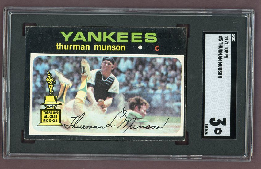 1971 Topps Baseball #005 Thurman Munson Yankees SGC 3 VG 517820