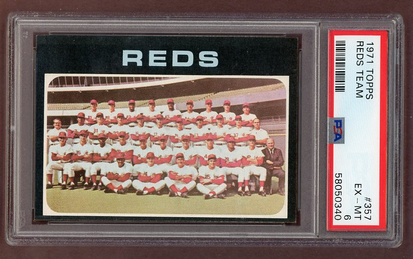 1971 Topps Baseball #357 Cincinnati Reds Team PSA 6 EX-MT 517821