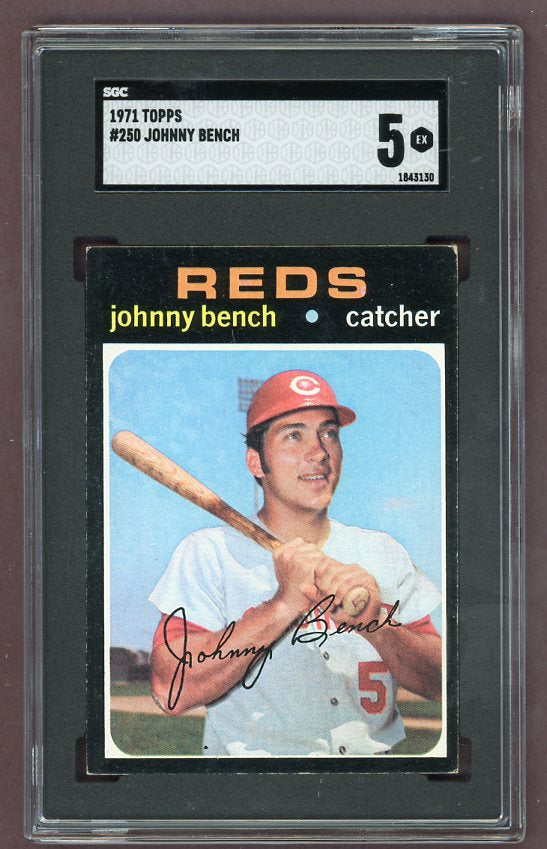 1971 Topps Baseball #250 Johnny Bench Reds SGC 5 EX 517827