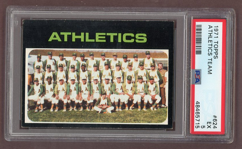 1971 Topps Baseball #624 Oakland A's Team PSA 5 EX 517843