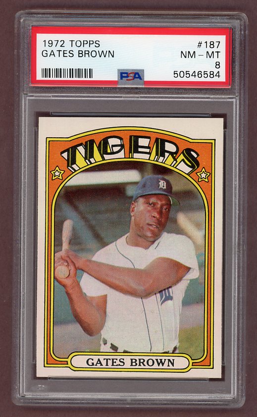 1972 Topps Baseball #187 Gates Brown Tigers PSA 8 NM/MT 517846