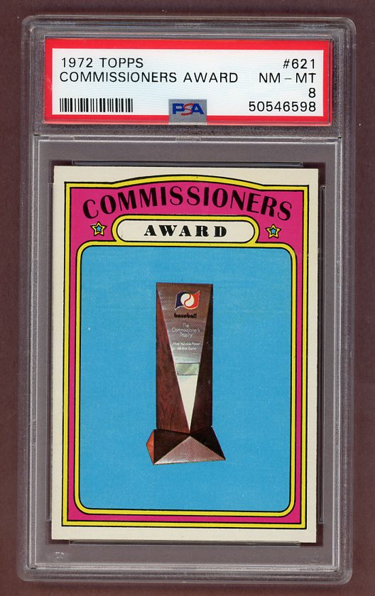 1972 Topps Baseball #621 Commissioners Award PSA 8 NM/MT 517848