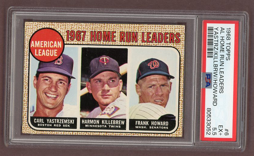 1968 Topps Baseball #006 A.L. Home Run Leaders Yastrzemski PSA 5.5 EX+ 517855