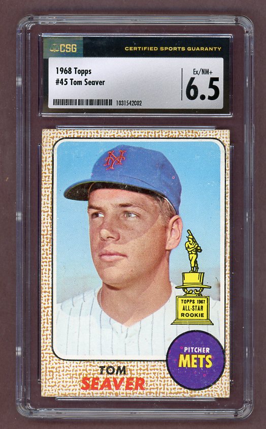 1968 Topps Baseball #045 Tom Seaver Mets CSG 6.5 EX-MT+ 517858