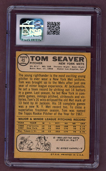 1968 Topps Baseball #045 Tom Seaver Mets CSG 6.5 EX-MT+ 517858