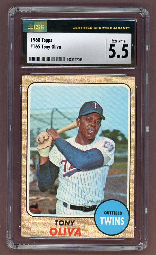 1968 Topps Baseball #165 Tony Oliva Twins CSG 5.5 EX+ 517865