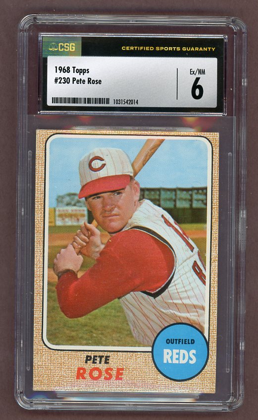 1968 Topps Baseball #230 Pete Rose Reds CSG 6 EX-MT 517867