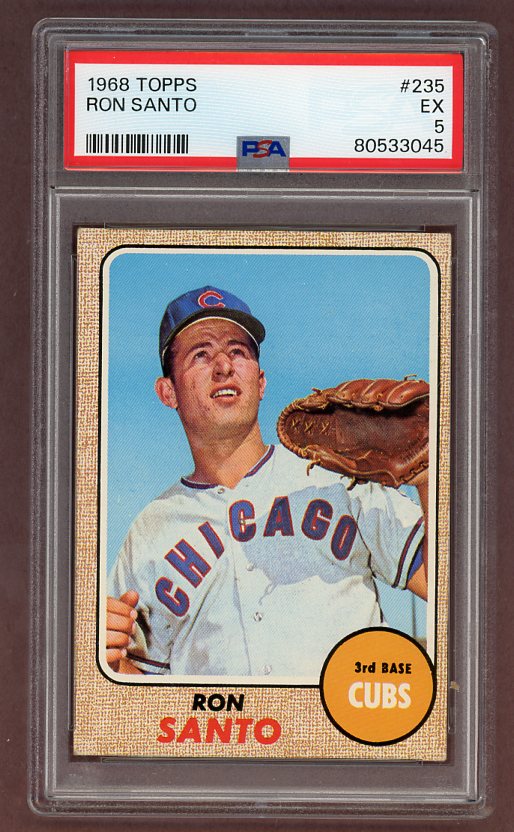 1968 Topps Baseball #235 Ron Santo Cubs PSA 5 EX 517869