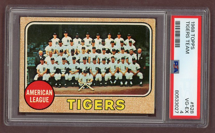 1968 Topps Baseball #528 Detroit Tigers Team PSA 4 VG-EX 517886