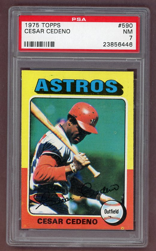 1975 Topps Baseball #590 Cesar Cedeno Astros PSA 7 NM 517918