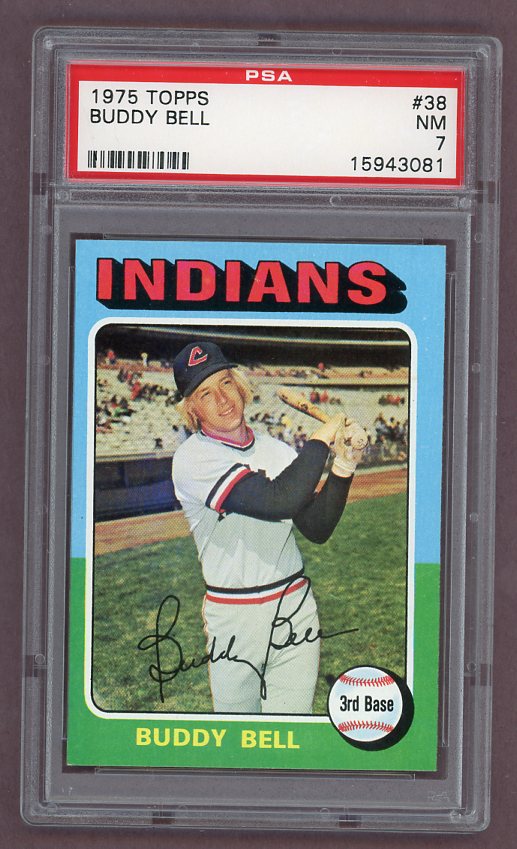 1975 Topps Baseball #38 Buddy Bell Indians PSA 7 NM 517921