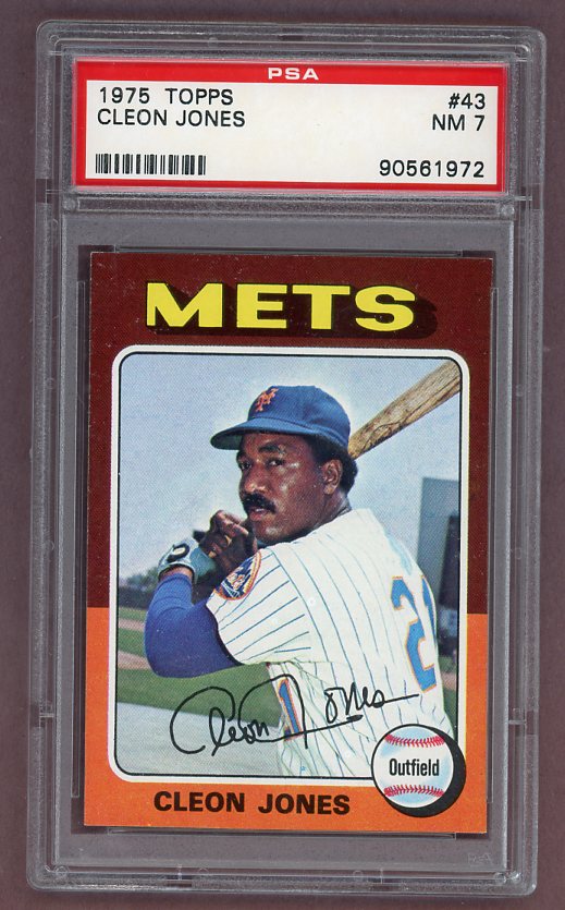 1975 Topps Baseball #43 Cleon Jones Mets PSA 7 NM 517923