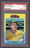 1975 Topps Baseball #278 Paul Lindblad A's PSA 7 NM 517944