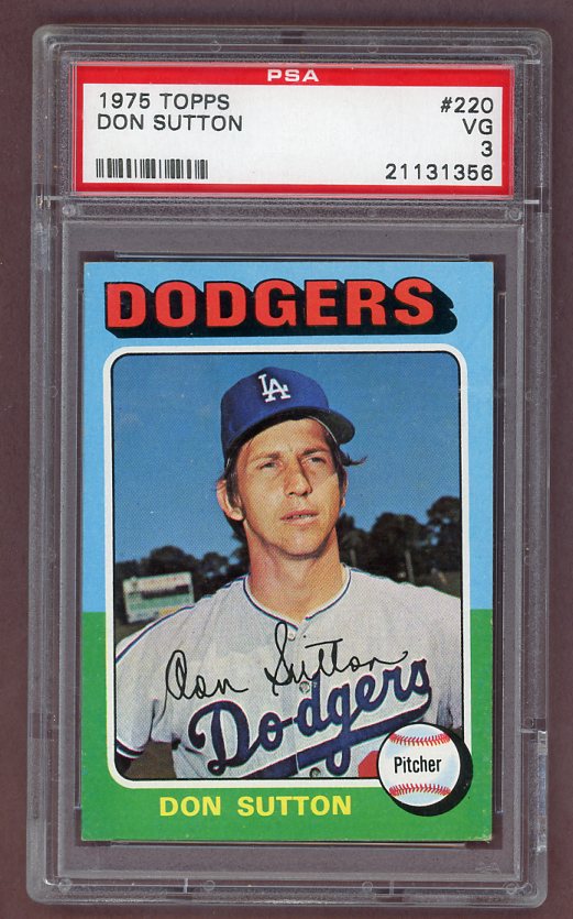 1975 Topps Baseball #220 Don Sutton Dodgers PSA 3 VG 517946