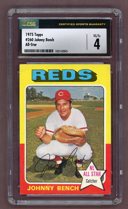 1975 Topps Baseball #260 Johnny Bench Reds CSG 4 VG-EX 517949