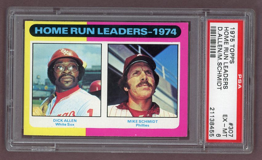 1975 Topps Baseball #307 Home Run Leaders Mike Schmidt PSA 6 EX-MT 517953