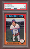 1975 Topps Baseball #316 Jackie Brown Rangers PSA 7 NM 517955