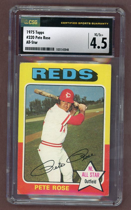 1975 Topps Baseball #320 Pete Rose Reds CSG 4.5 VG-EX+ 517956