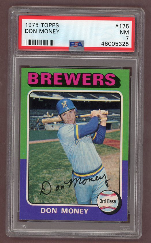 1975 Topps Baseball #175 Don Money Brewers PSA 7 NM 517968