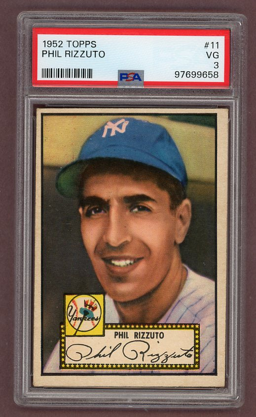 1952 Topps Baseball #011 Phil Rizzuto Yankees PSA 3 VG Red 517976