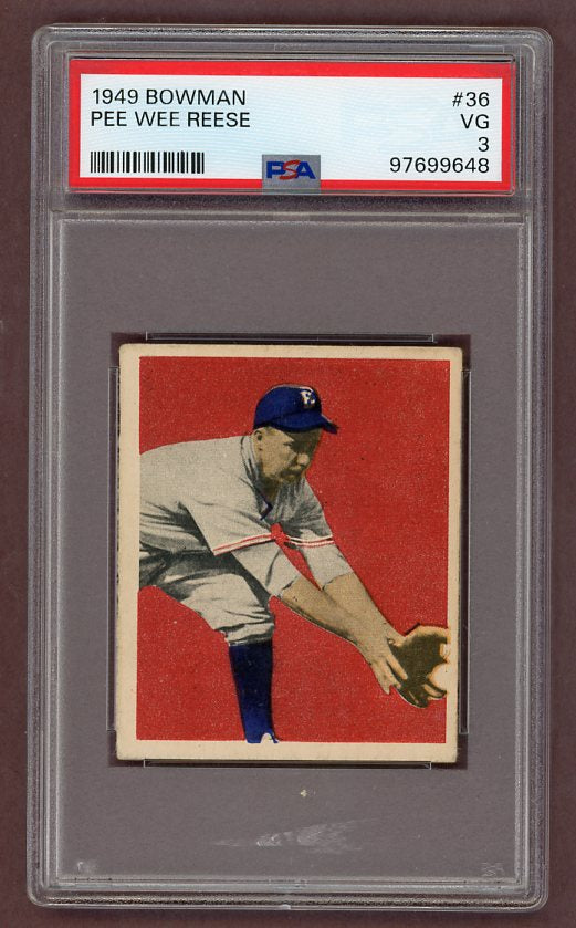 1949 Bowman Baseball #036 Pee Wee Reese Dodgers PSA 3 VG 518007