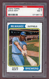 1974 Topps Baseball #12 Dave May Brewers PSA 7 NM 518014