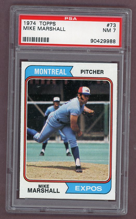 1974 Topps Baseball #73 Mike Marshall Expos PSA 7 NM 518021