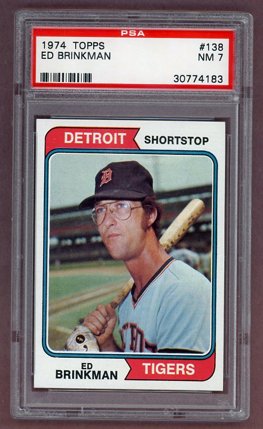 1974 Topps Baseball #138 Ed Brinkman Tigers PSA 7 NM 518031