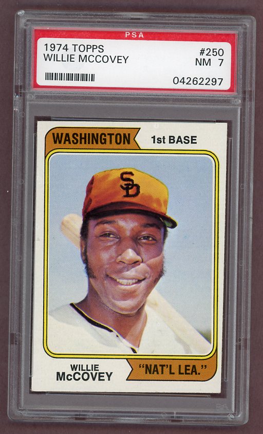 1974 Topps Baseball #250 Willie McCovey Padres PSA 7 NM Variation 518049