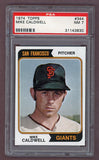 1974 Topps Baseball #344 Mike Caldwell Giants PSA 7 NM 518060