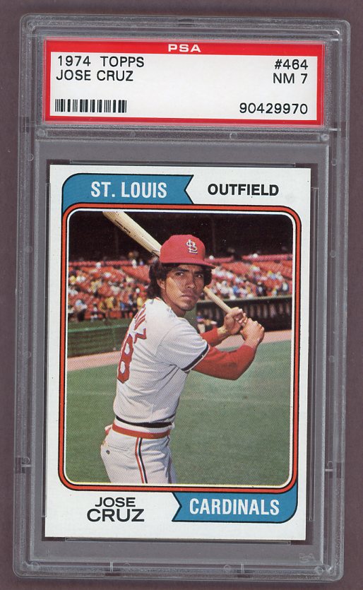 1974 Topps Baseball #464 Jose Cruz Cardinals PSA 7 NM 518073