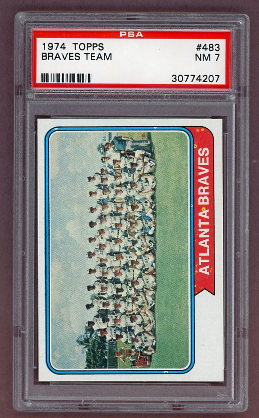 1974 Topps Baseball #483 Atlanta Braves Team PSA 7 NM 518075