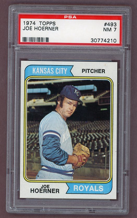 1974 Topps Baseball #493 Joe Hoerner Royals PSA 7 NM 518080