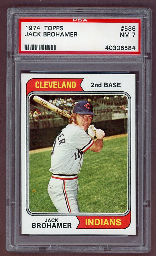 1974 Topps Baseball #586 Jack Brohamer Indians PSA 7 NM 518094